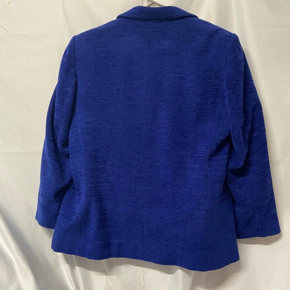 Joan Leslie Woman Blazer Jacket Blue Fully Lined Lightly Padded Shoulders 16W - Picture 2 of 8